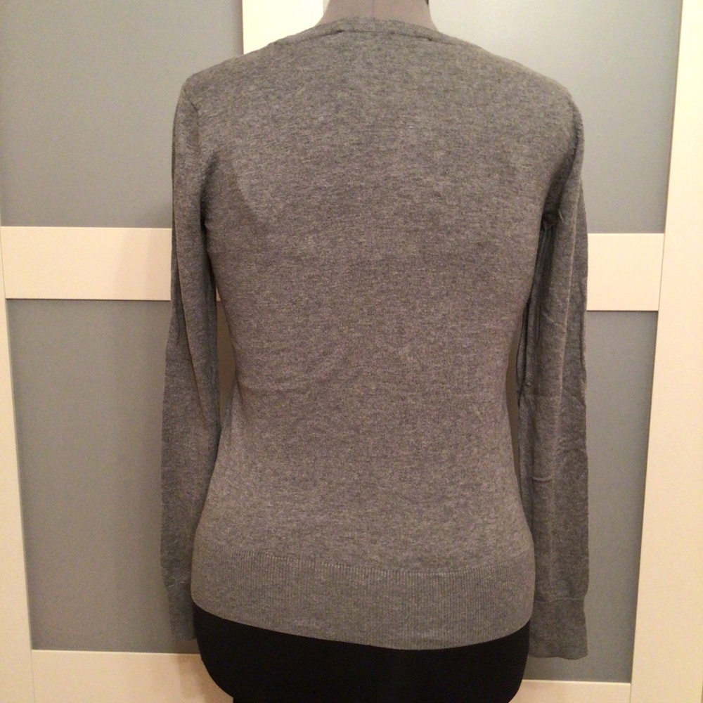 Vintage French Connection Grey Sweater with Eyelashes Print / Sequins Size M - Picture 2 of 6
